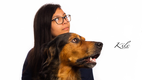 Kile Foto Studio highkey portrett dyr hund barn jente 1
